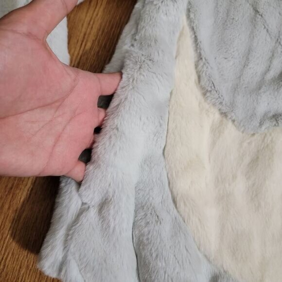 Nike Sportswear Faux Fur Swoosh Jacket Photon Dust Grey Giant Logo Dunk Low S - Picture 5 of 10